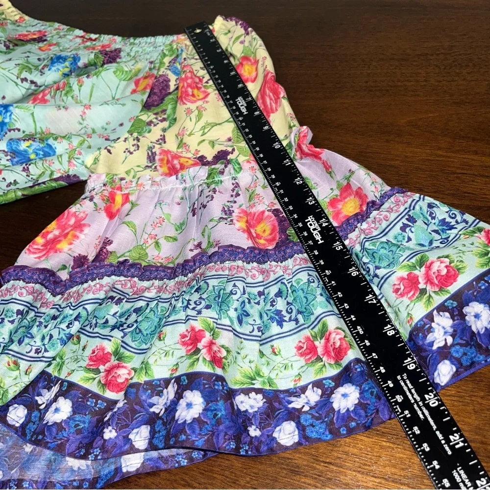 Ruby Yaya Floral Boho Off Shoulder Peasant Blouse Size M Festival Gypsy Top